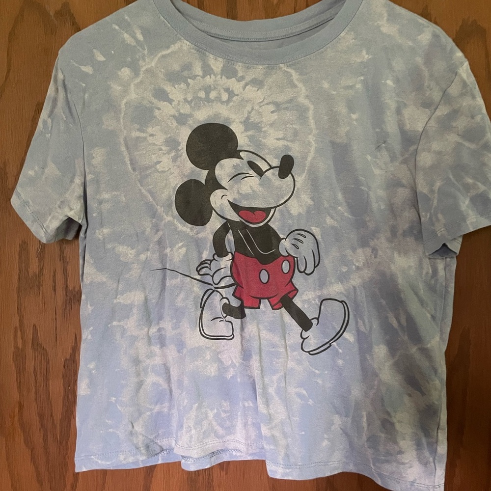 Disney Blue and Red Mickey Mouse Short Sleeve Tee